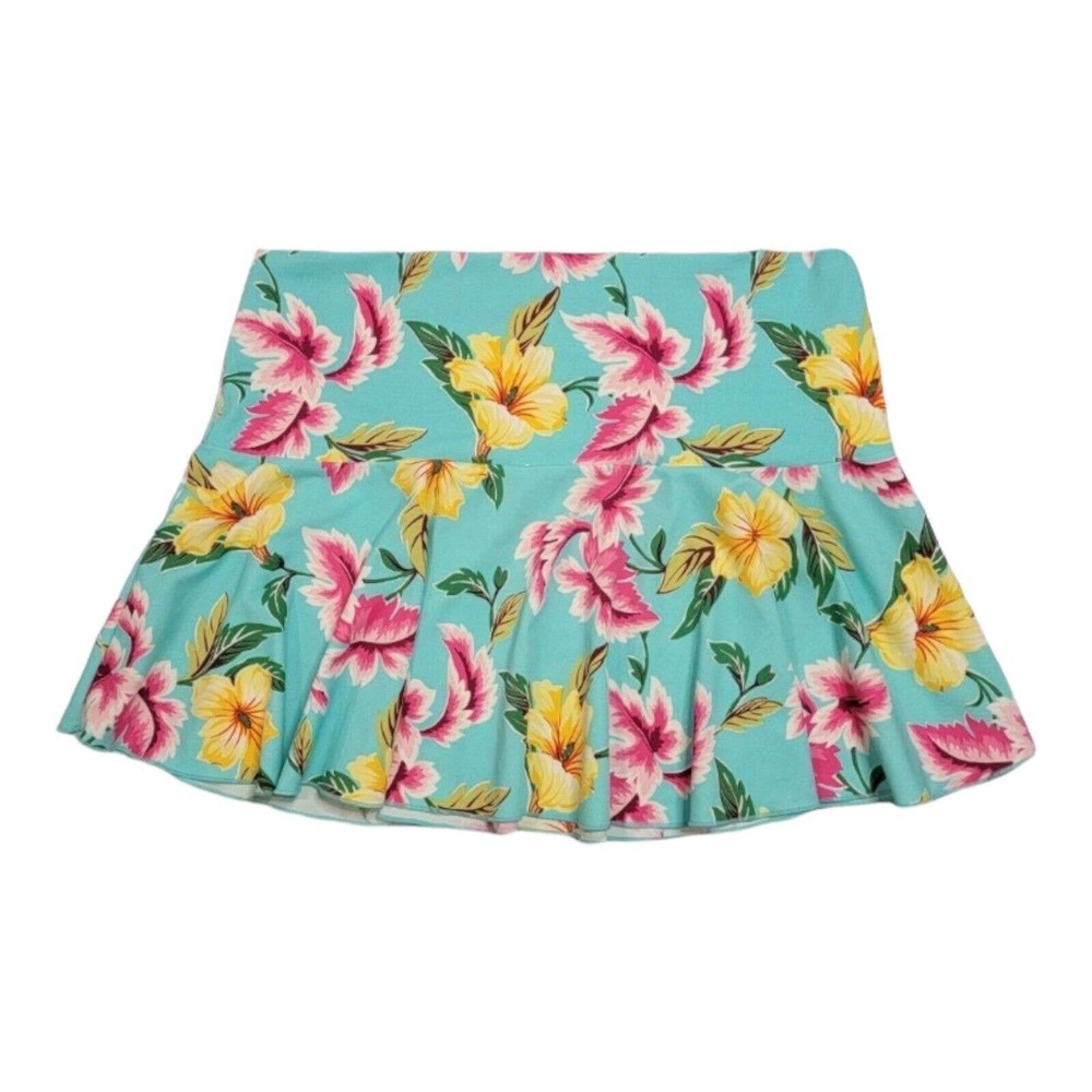 Y2K Victoria's Secret Floral Skirt Swim Cover-up Small Pink Blue Resortwear